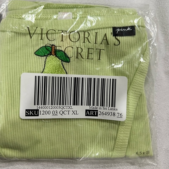 NEW NIP VS PINK victoria secret bikini panty underwear XL green lime pear - Picture 6 of 6